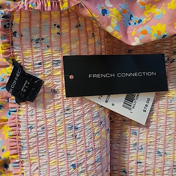 French Connection Floral Peplum Pink NWT Size UK 10 US 6 - Picture 6 of 7